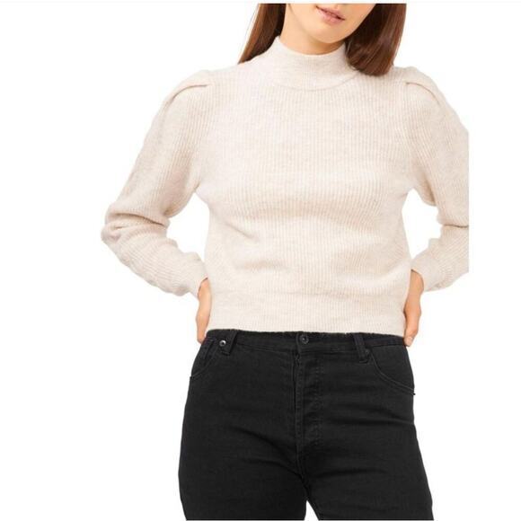 1.State Women's Brushed Knit Mock Turtleneck Open Cut Out Back Sweater Size M - Picture 2 of 14